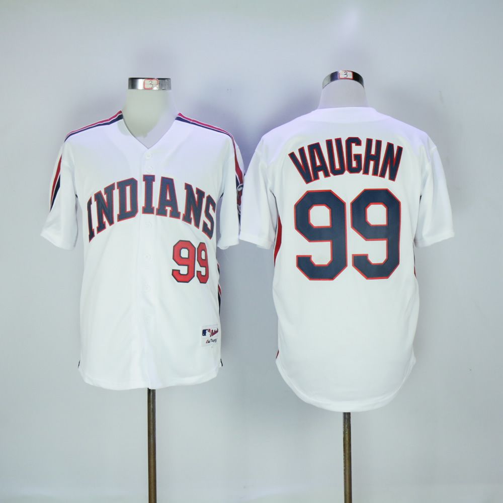 Men Cleveland Indians #99 Vaughn White Throwback MLB Jerseys1->cleveland indians->MLB Jersey